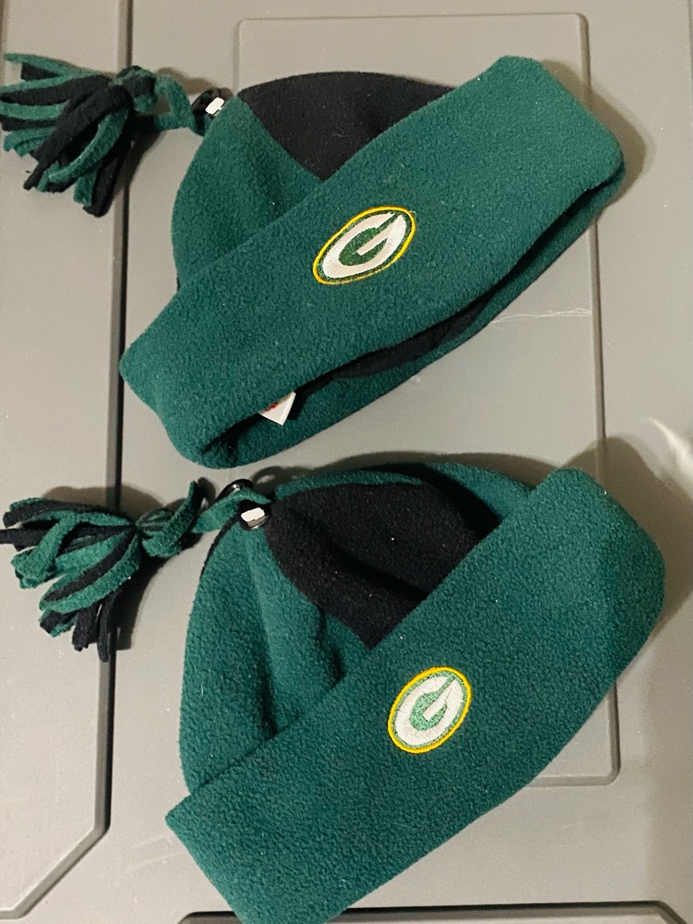 Green Kids Pom Beanie Hat with Team Logo